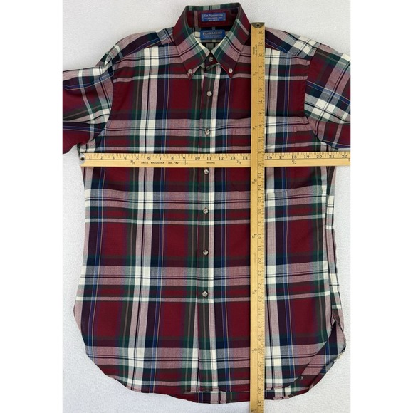 Sir Pendleton Worsted Flannel Shirt Adult Medium Red Plaid Made Preppy - Picture 3 of 6